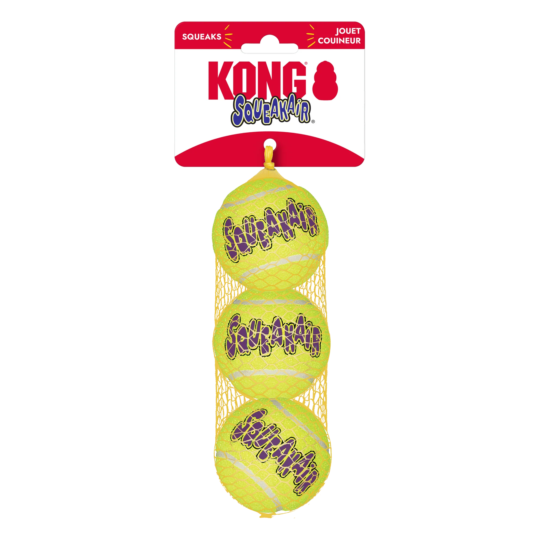 2 Pack Large Air Kong Squeaker Tennis Balls