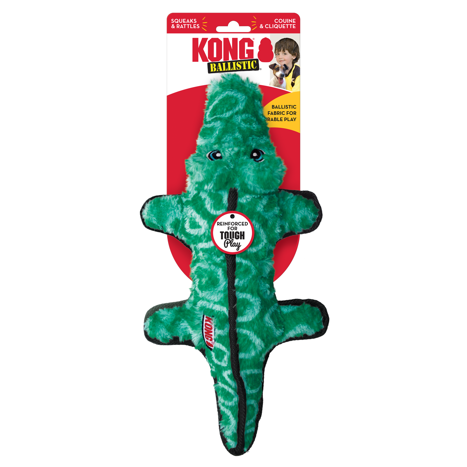 Kong Ballistic Alligator Dog Toy Medium Large