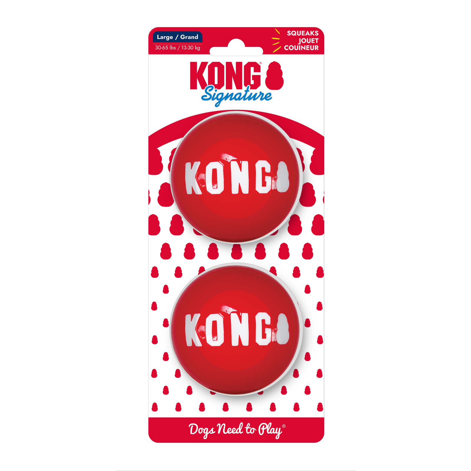 Kong Signature Balls Dog Toy Large 2pk